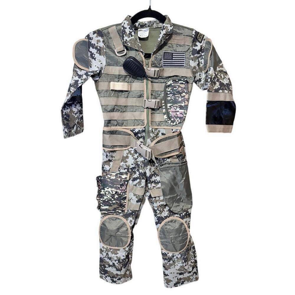 Teetot & co kids military costume one piece jumpsuit size 5 6 Halloween dress up